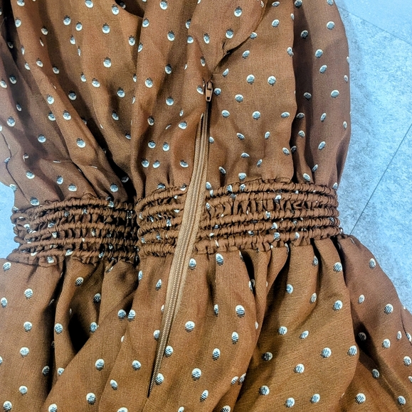 Storia Ruffle Layer Mini Dress in Rust- Size M - Picture 4 of 8